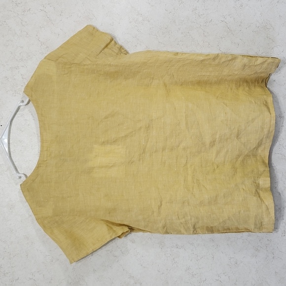 Cynthia Rowley Ladies Size Medium Cap Sleeve Linen Tee Shirt Button Detail New - Picture 6 of 9